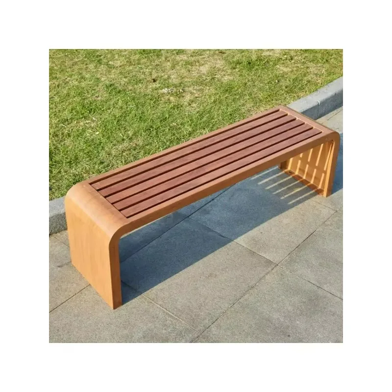 Factory Direct Compatible With Outdoor Bench Park Chair Bench Anti-corrosion Wood Pattern Square Garden Courtyard Chair