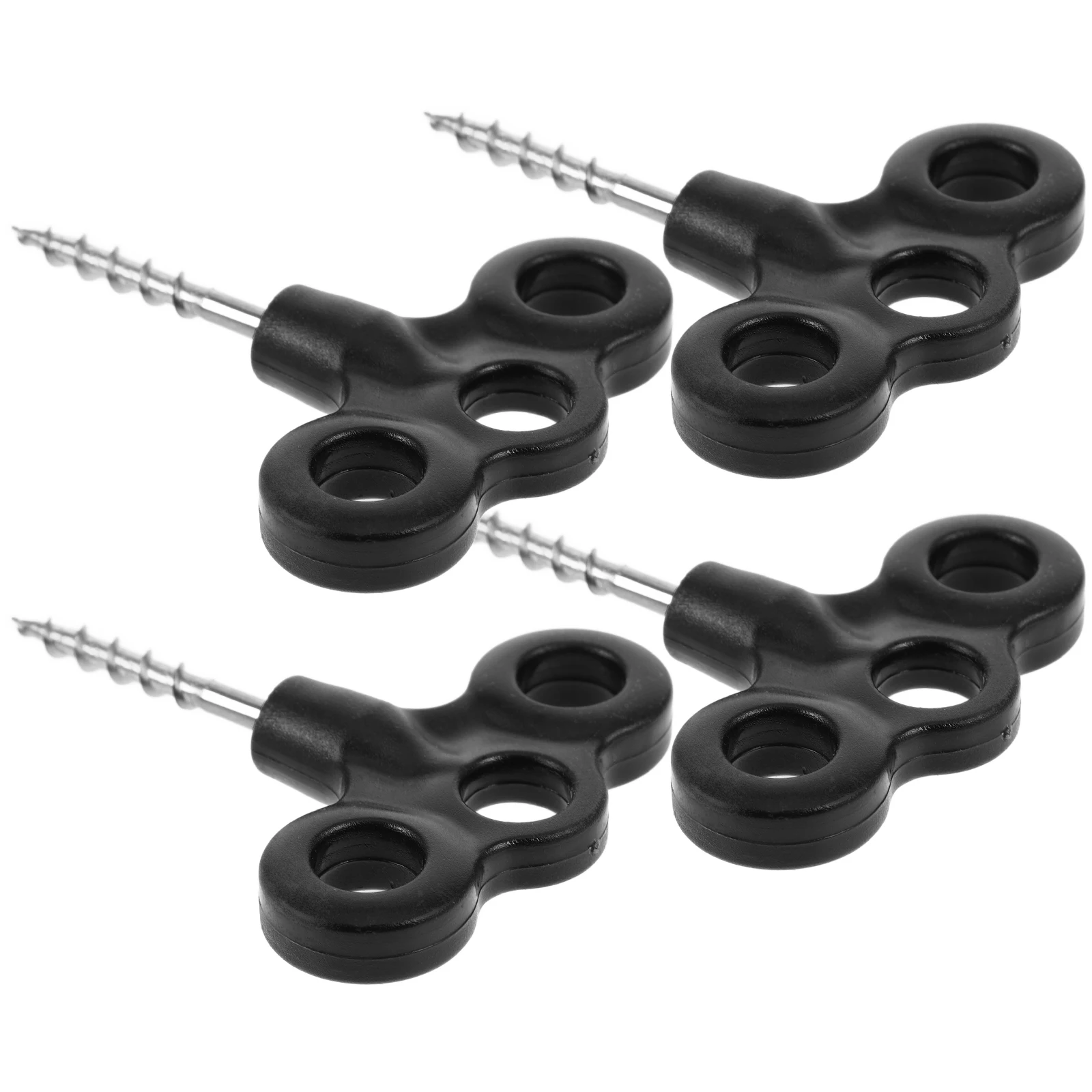 

4 Pcs Tent Pegs Outdoor Camping Accessories Pitching Stakes Spiral Lightweight Black Plastic for Travel