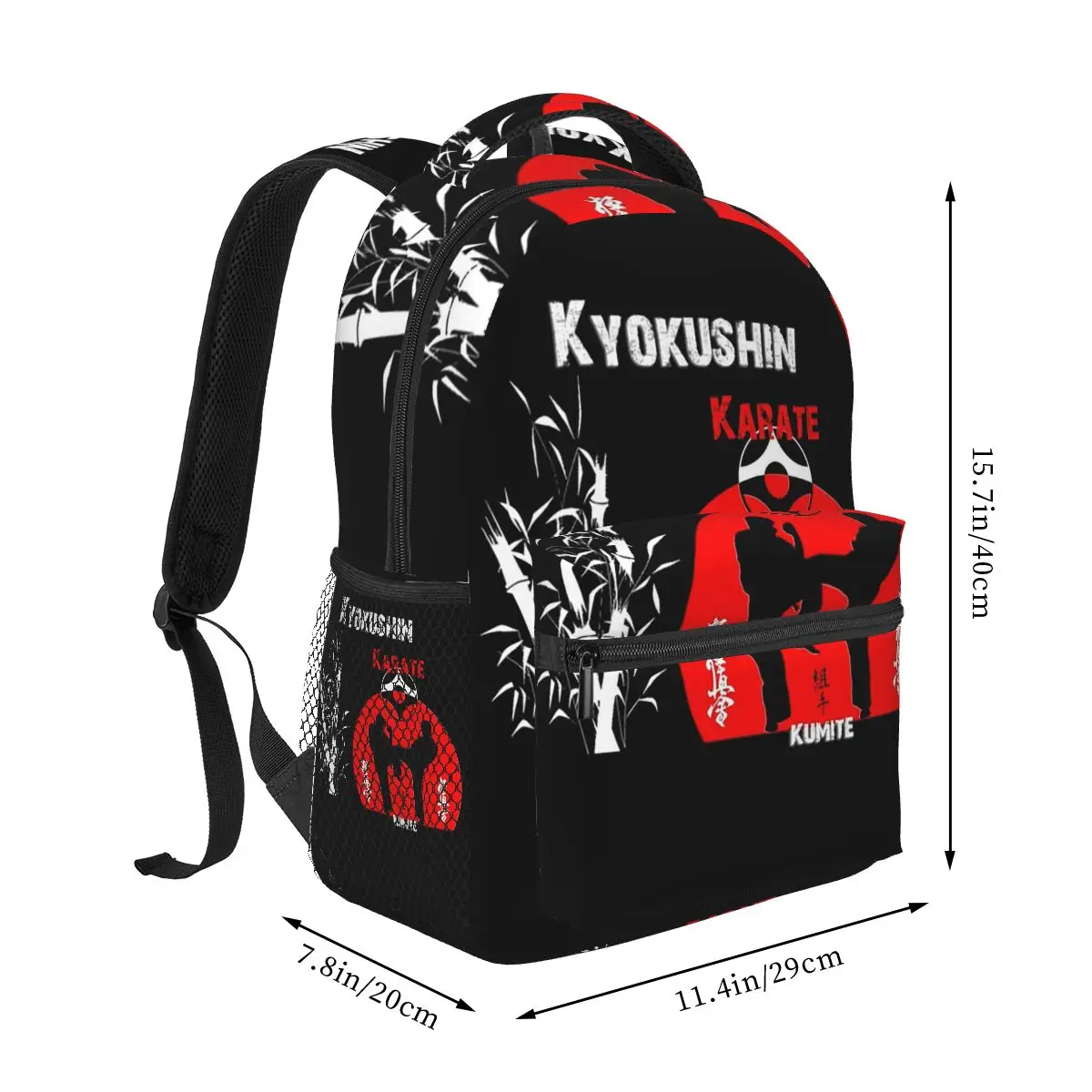 Kyokushi Karate Kumite Scene Backpack Student Boys Girls BookBag Children School Bag Laptop Shoulder Bags for Men Women