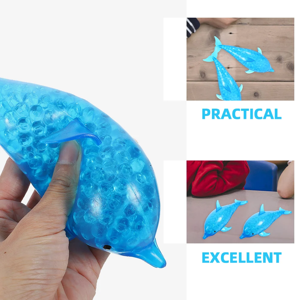 3 Pcs Dolphin Squeeze Toys Kids Elastic Prizes Soft Material Sensory Compact Lightweight Travel Home Outdoor