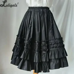 Cotton Half Slip Underskirt Sweet Vintage A line Skirt Extender with Rosette Ruffles Customizable