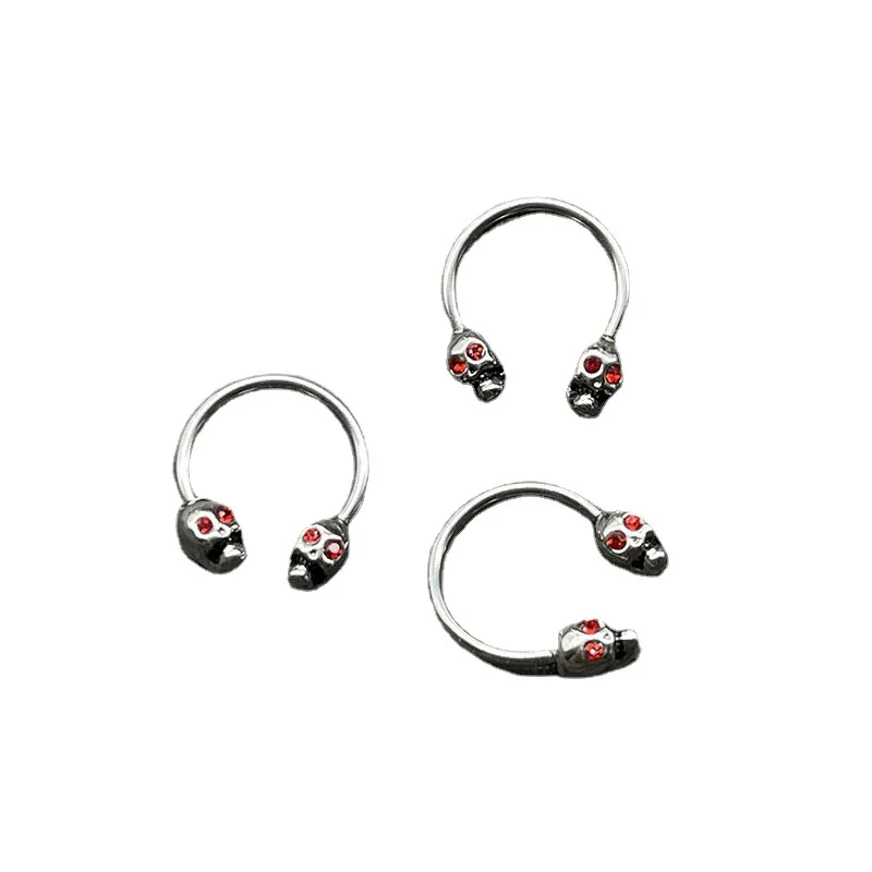 316L Punk Skull Piercing Nose Ring Titanium Steel Nariz Piercing Ear Cartilage Tragus Goth Piercing Jewelry Labret Lip Stud