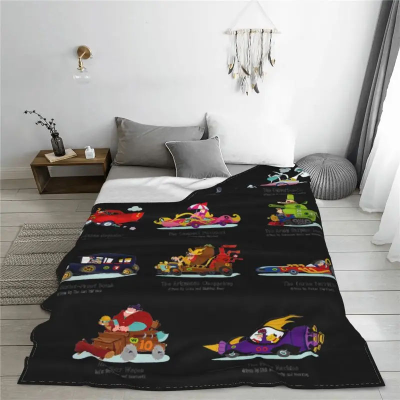 Maglia Wacky Races Dastardly And Muttley Cartone Blanket Fluffy Raschel Lightweight Bedding Travel Decorative Sofa