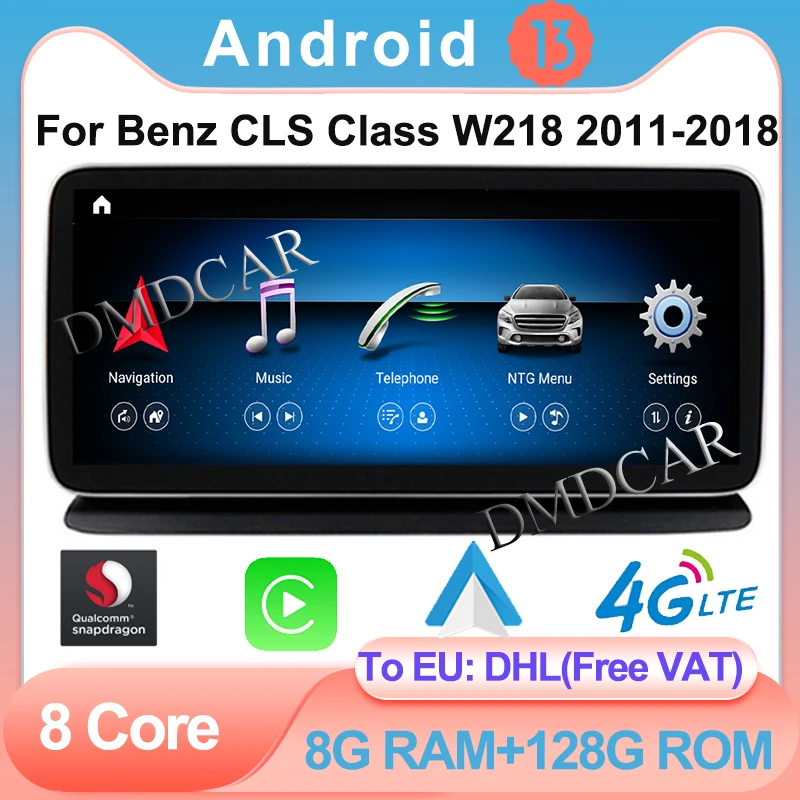 Navigazione GPS 8 + 128 / 256G Snapdragon Android 13 Multimediale Per Mercedes Benz Classe CLS W218 Video Auto Radio Stereo CarPlay