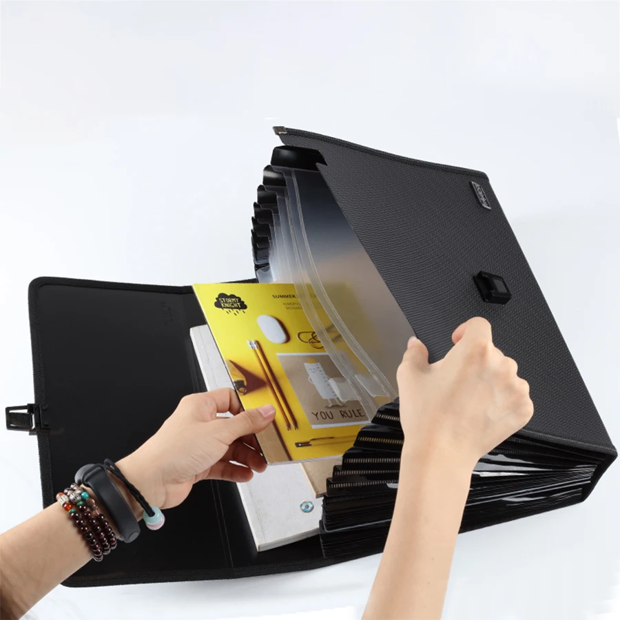 26 Grid Thickening Expanding File Folder A4 Paper Holder Office Document Organizer Waterproof Case For Documents
