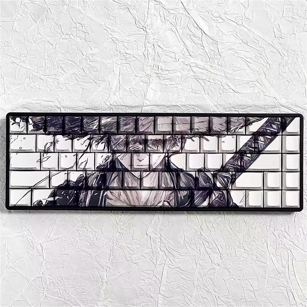 

Grass Hat Keycap Set PBT Cherry 82 Key Side Engraved Translucent Keycap Compatible with 60/61/65/67/68 Mechanical Keyboard