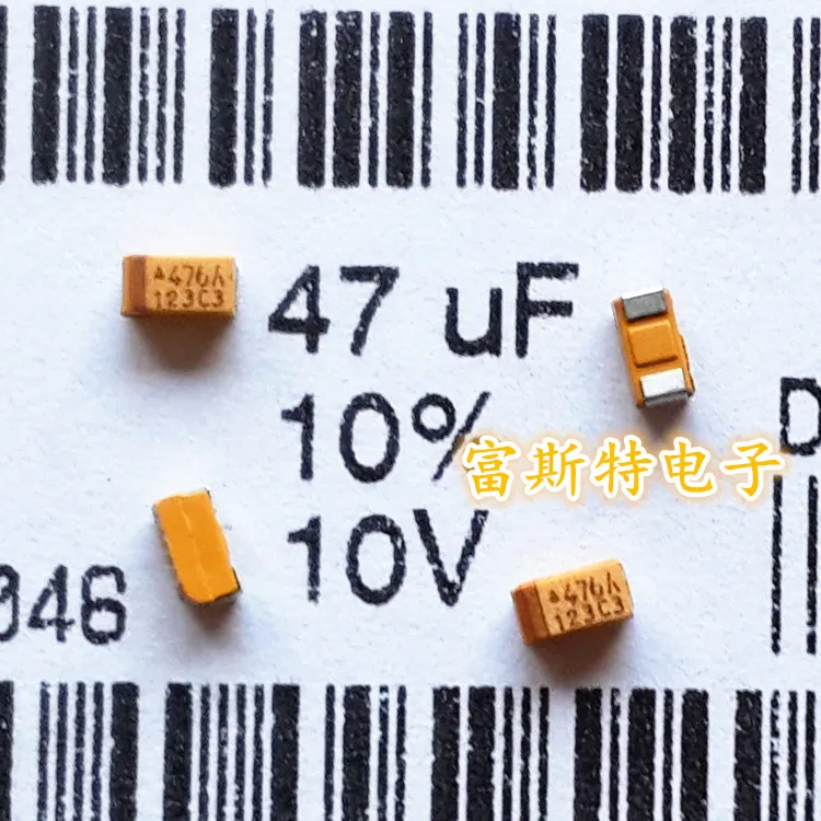 500PCS/LOT SMD tantalum capacitor 476A 47uf 10v type A 3216/1206 bile capacitance tantalum electrolytic polarity