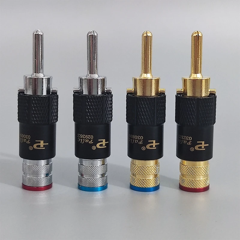 

High Quality Palic banana plug Hi-end Rhodium/gold Plated welding-free Self-locking audio amplifier speaker cable connector