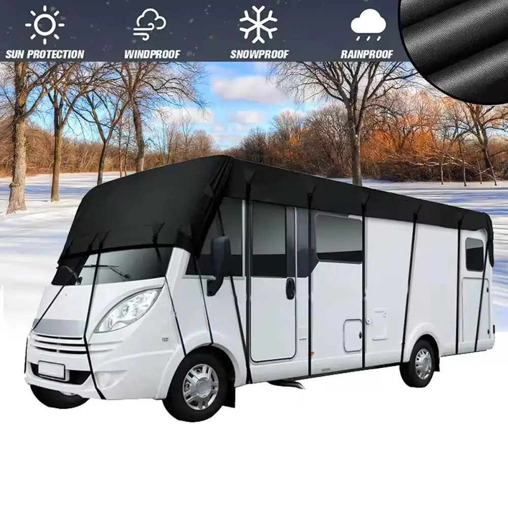

210D Oxford Cloth RV Roof Protective Cover Portable Motorhome Camper Top Tarp Cover Waterproof Dustproof Sunshade Protective