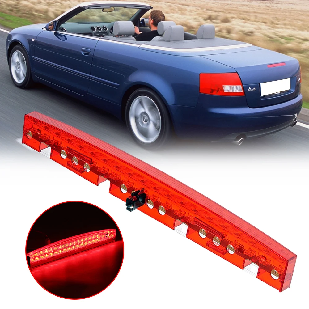 Waterproof Red LED High Mount Stop Light 3rdThird Brake Light Rear Stop Lamp For Audi A4 B6 2001-2005