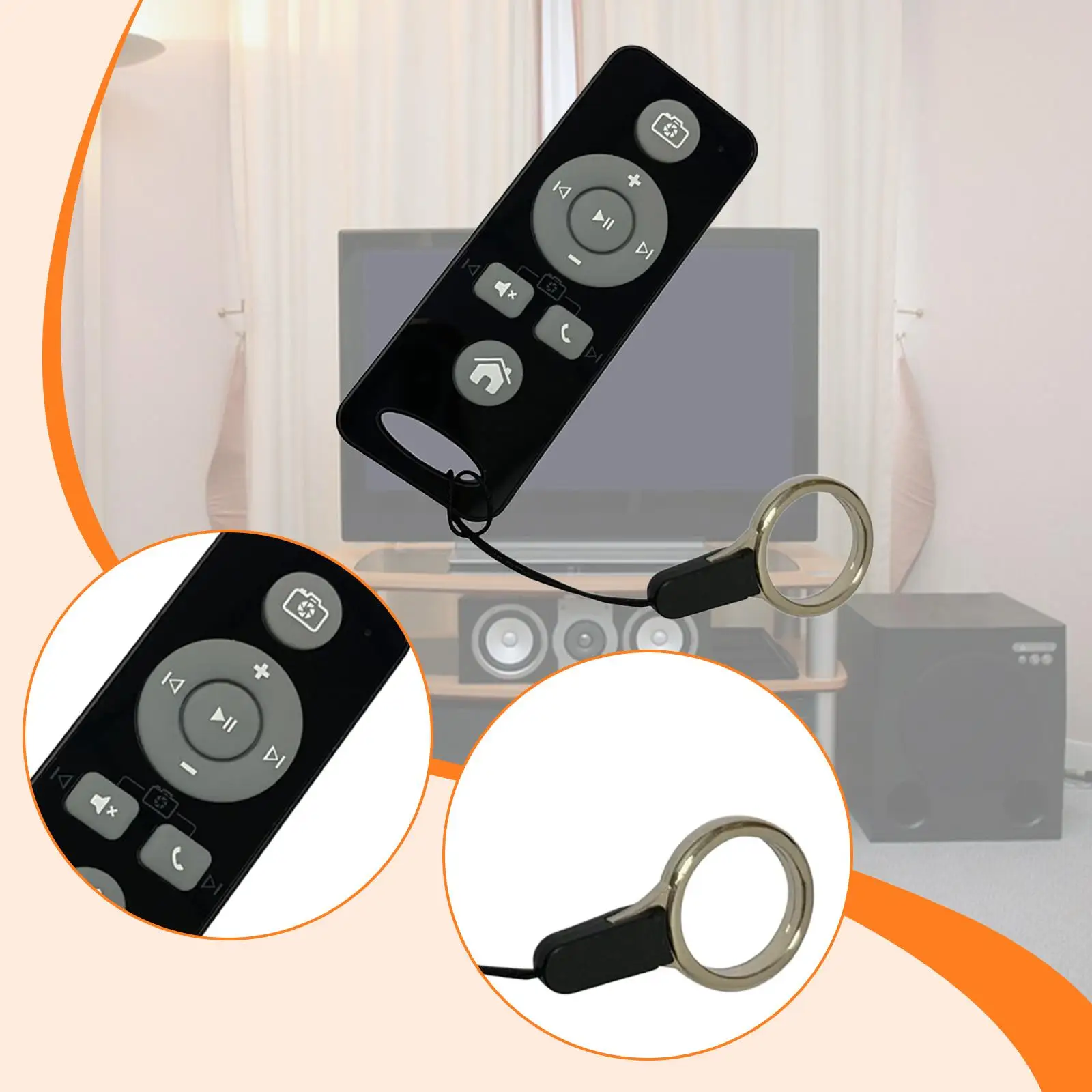 Multimedia Music Player Remote ,Sturdy,Compact,Lightweight Controller,Volume up Down,Mute,for Play Pause ,
