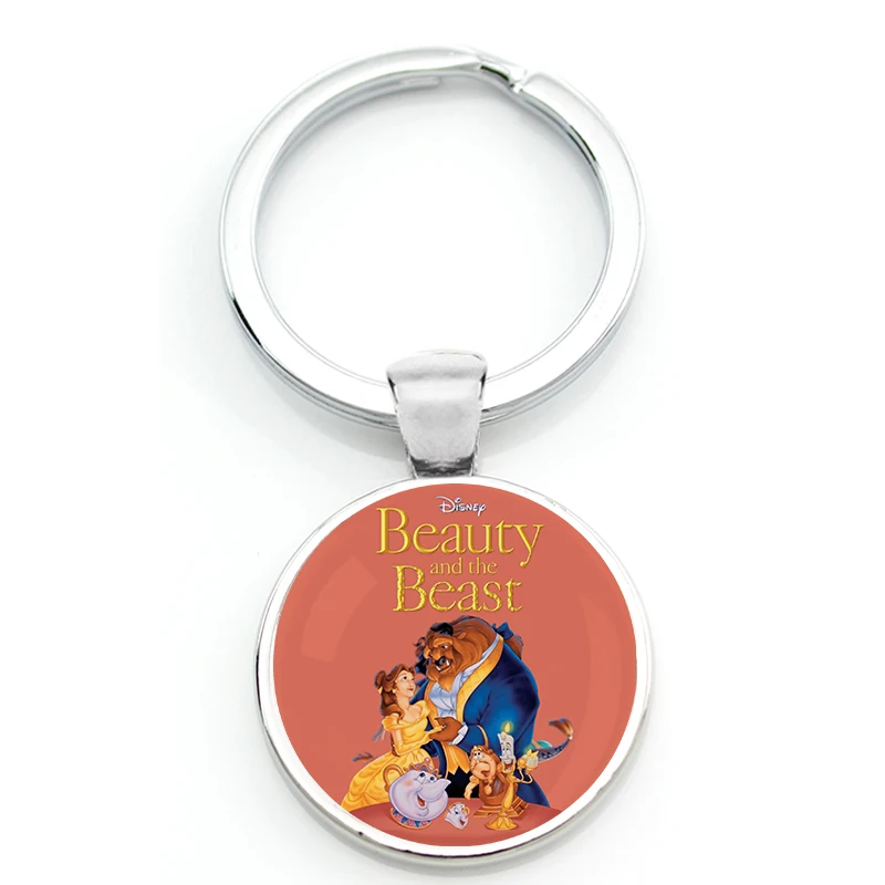 Mental Keyring Key Ring Cartoon - Beauty And The Beast - Belle Rose Quote Note Book Figure Art Print Paintings Keychain Pendant