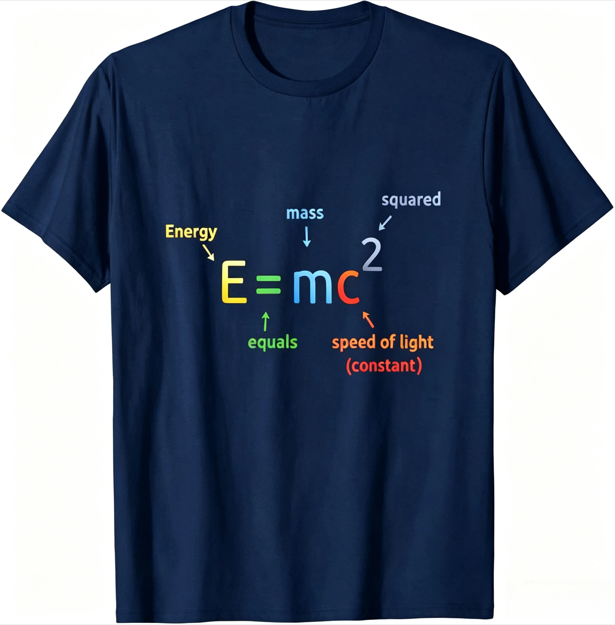 E=MC² Einstein Equation Scientific Pattern T-shirt - Lightweight and Breathable Casual Travel T-shirt, for Both Men and Women