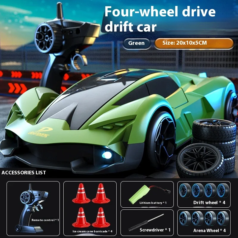 Veículo de controle remoto de alta velocidade, carro de corrida off-road com tração nas quatro rodas, modelo de carro de simulação infantil, carro esportivo