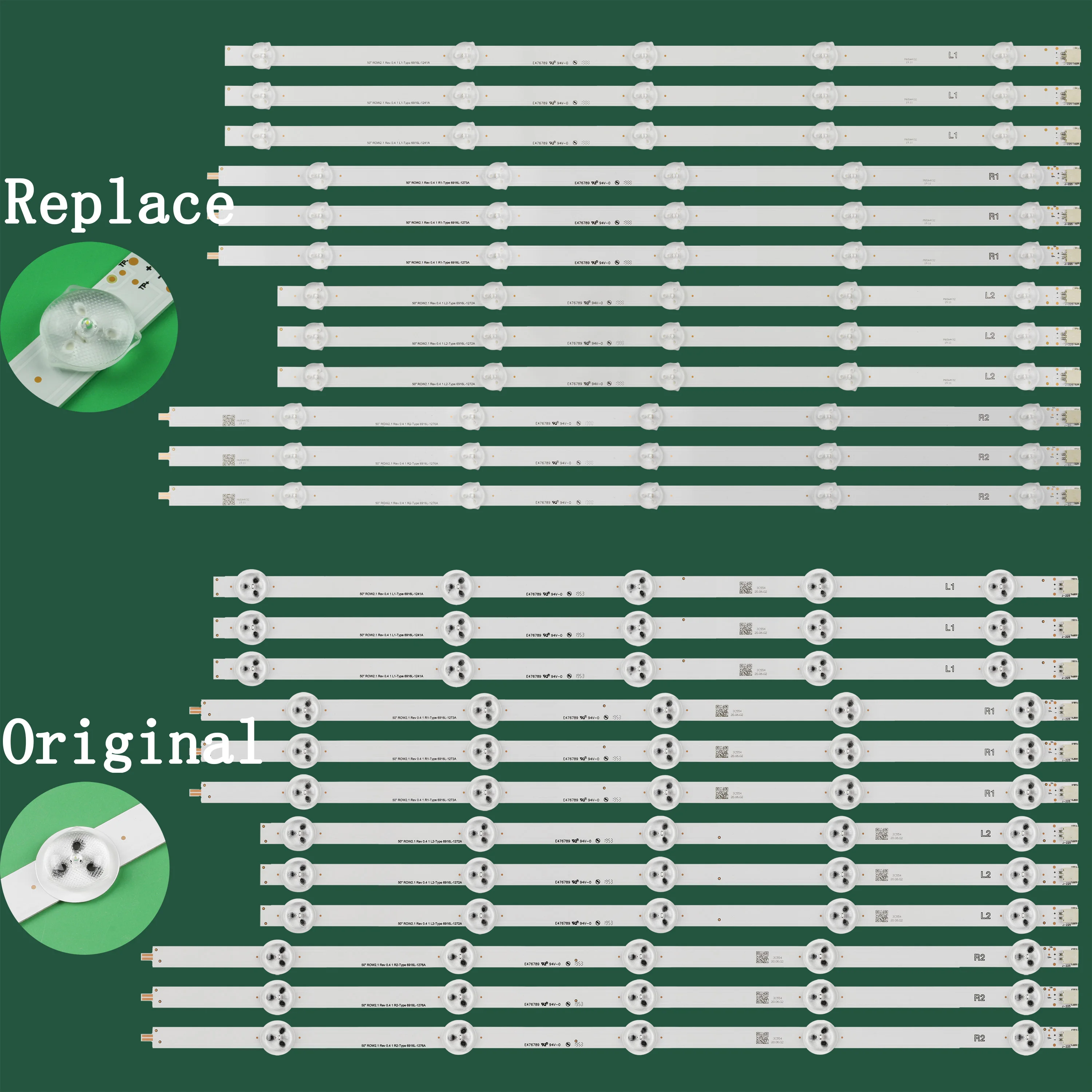 

New kit 12 PCS LED backlight strip for LG 50LN5400-CA 50LN5403-ZA 50LN570R-ZA 50LN578V 50WL30MS-D LC500DUE-SFR3 LC500DUE-SFR1