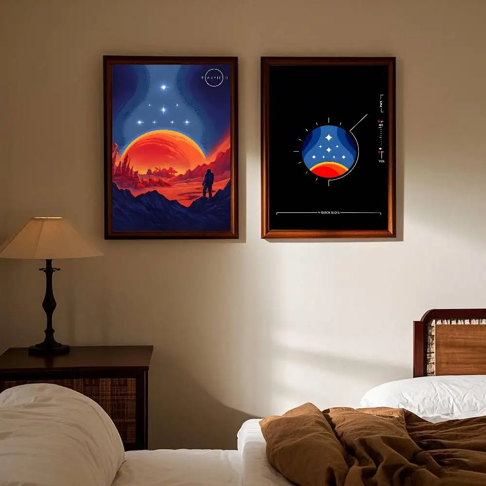 ملصق لعبة S-Starfield عالي الدقة على الحائط اللاصق المقاوم للماء وغرفة المعيشة المنزلية وغرفة النوم والديكور الجمالي