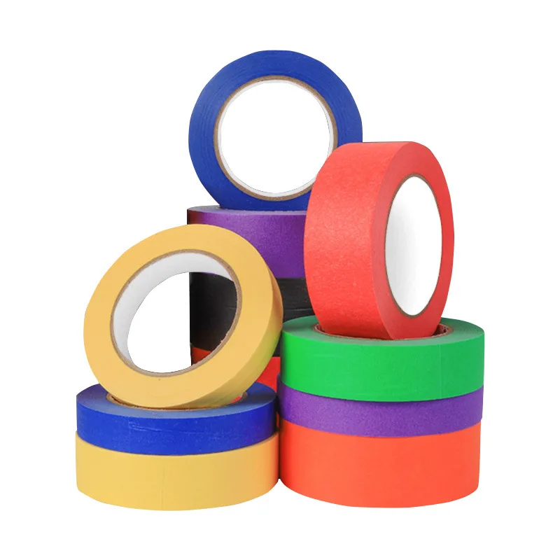 Automotive Masking Tapes Color Painting Protect Adhesive Non Stretch Paper Tape Drawing Mask Tape Wholesale 18mmx20m 40 Rolls