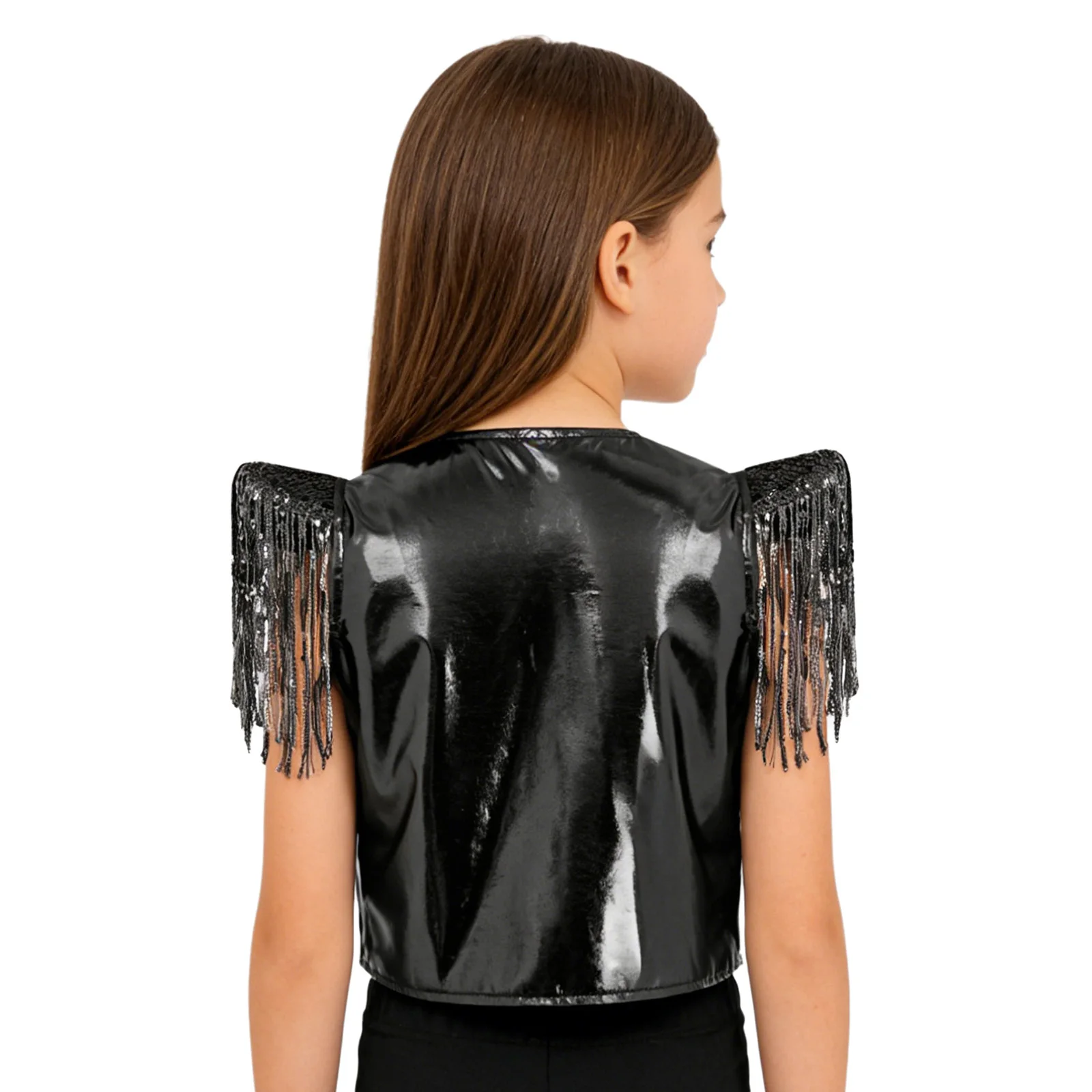 سترة رقص للأطفال مزينة بالترتر، زي أداء للرقص الحديث والهيب هوب في الشوارع والحفلات، سترة ترتر للرقص للأولاد والبنات، مناسبة للمسرح والكرنفالات