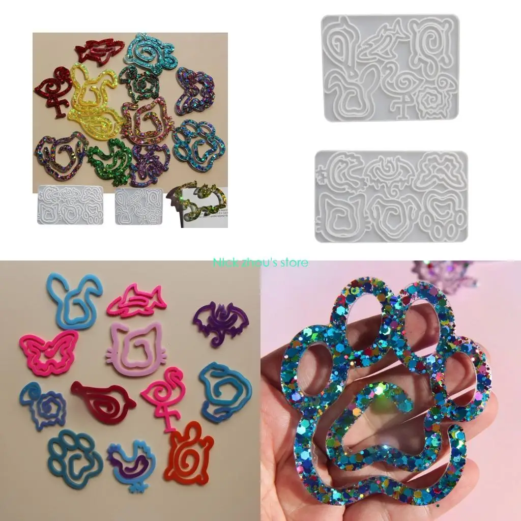 E15E Reusable Silicone Craft Mold For Making Animal Shaped Paper Clip