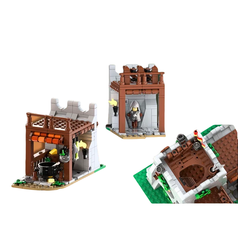 Torre de canto de castelo medieval modelo 900cpsMOC bloco de construção brinquedo presente de festival criativo adequado para todos