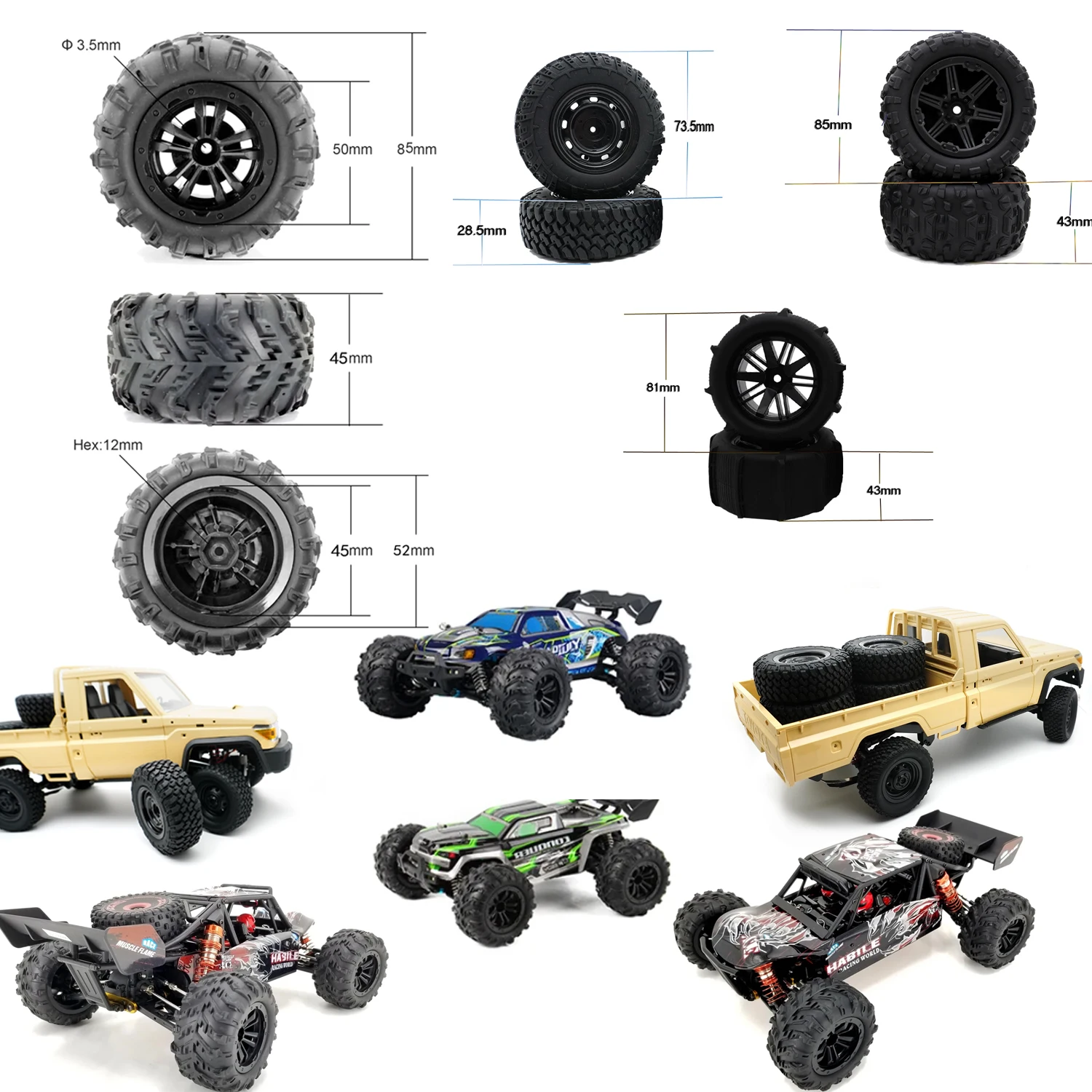 4PCS Off-Road Snow …