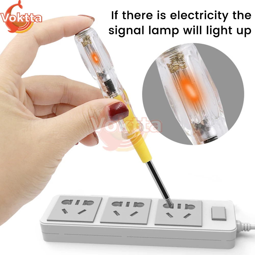 AC100-500V Intelligent Voltage Tester Pen Induction Power Detector Electric Screwdriver Indicator Electrician Maintenance Tool