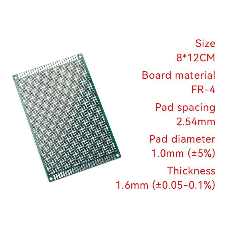 2 Stück Universelle Doppelseitige Leiterplatte für Elektronische Bauteile, 2,54mm Rastermaß, 8x12cm Größe für DIY-Projekte – Detail 1