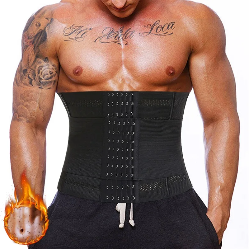 MiiOW Men's Waist Trainer Men Slimming Body Shaper Tummy Shapewear Mesh Breathable Man Corset Correction Abdomen Shaping Tops