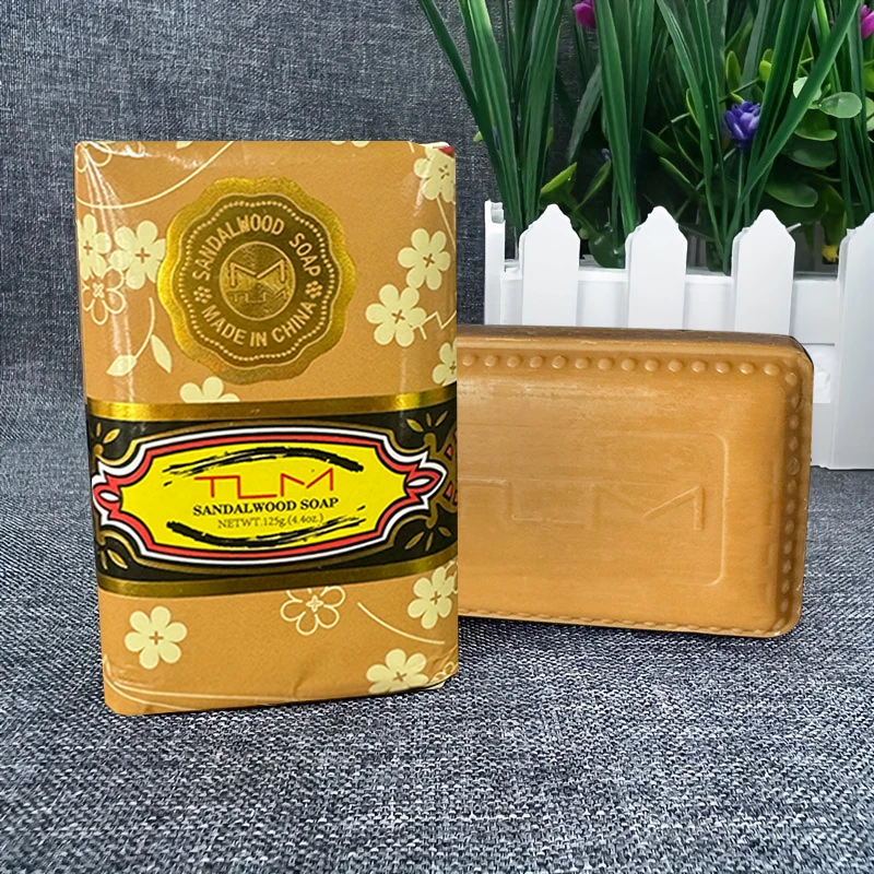 3/5pcs 125g TLM Sandalwood Soap Refreshing Fragrance Body Face Cleaning Moisturize Charming Remove Mites