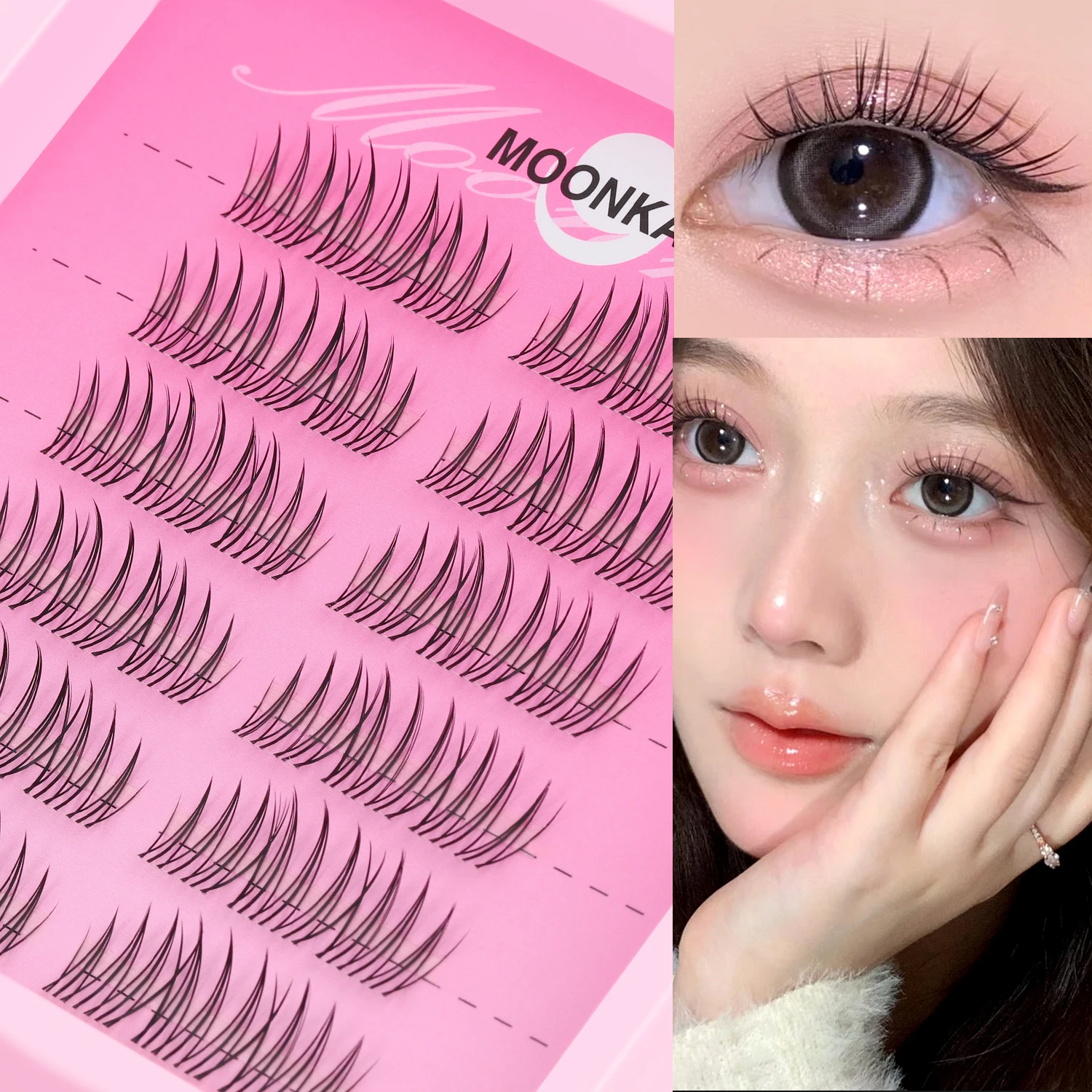MOONKALI Eyelash Extension Thick Lashes Natural Mixed Eyelashes DIY Eyelash Extensions Natural Lash Clusters