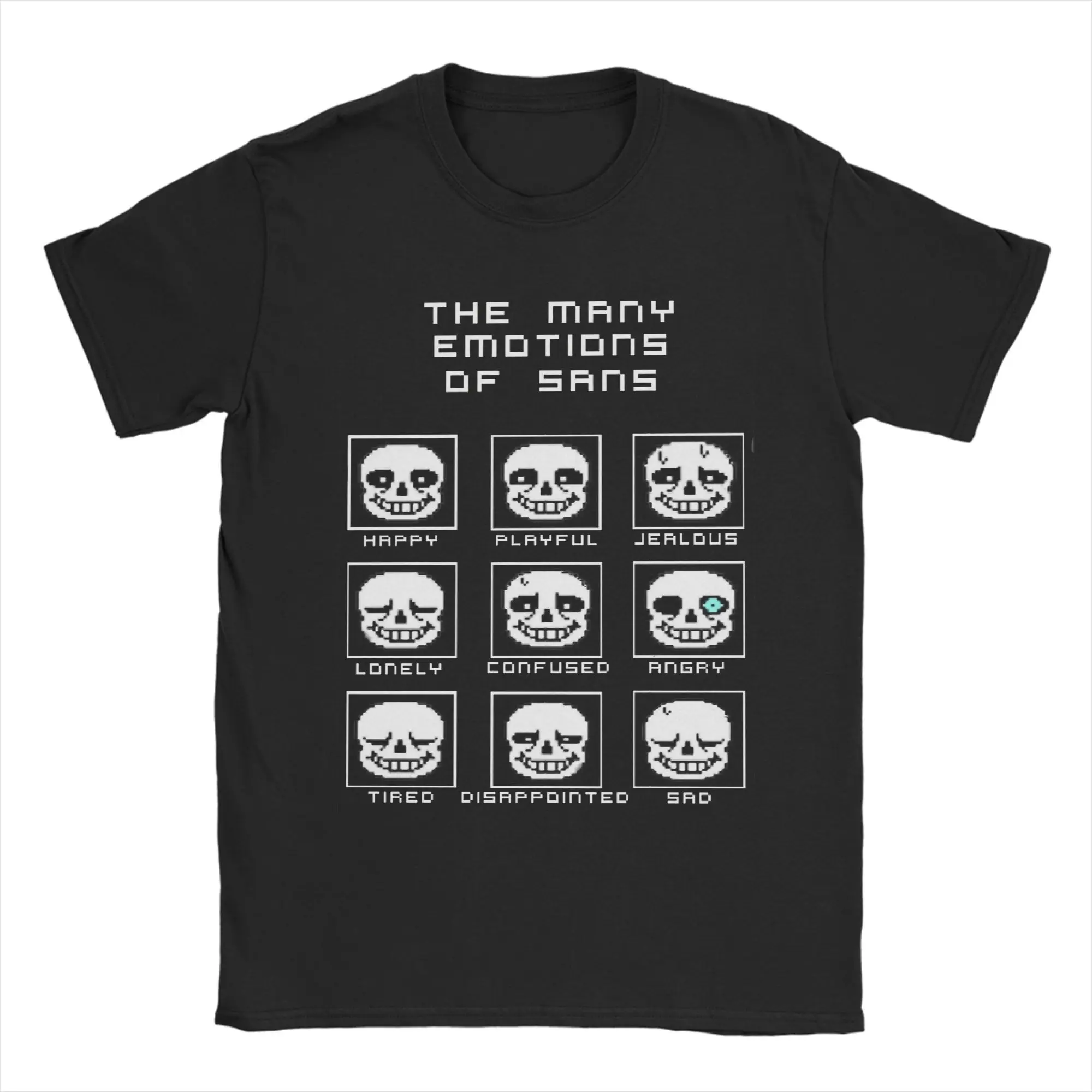 Men's The Many Emotions Of Sans Undertale Deltarune Game T Shirts Tops Fashion Short Sleeve O Neck Tee Shirt Plus Size T-Shirts