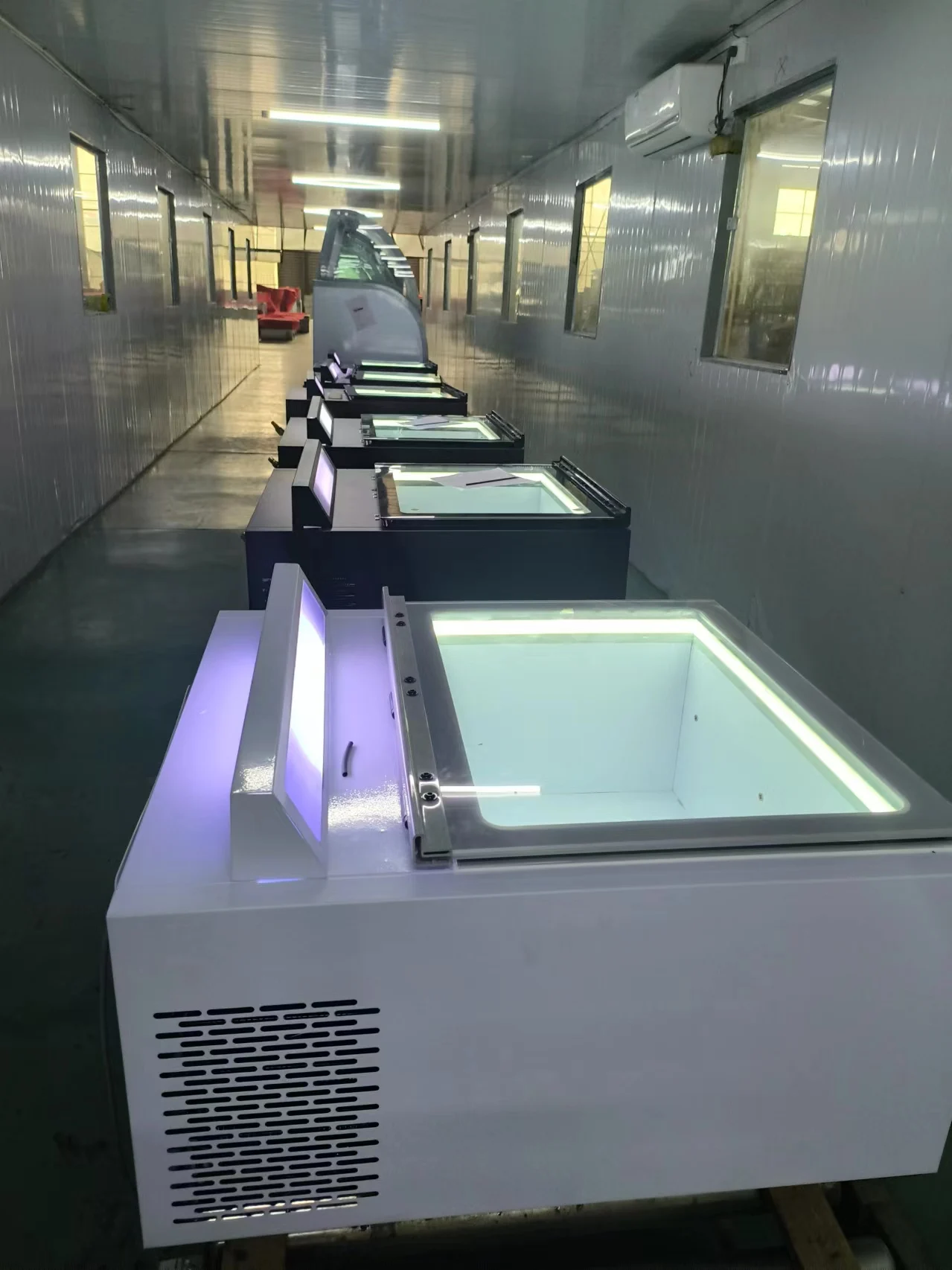 Marble Desktop Self-Service Open-Door Freezer Ice Cream Yogurt Display Cabinet With Compressor For Cake & Cooler Application