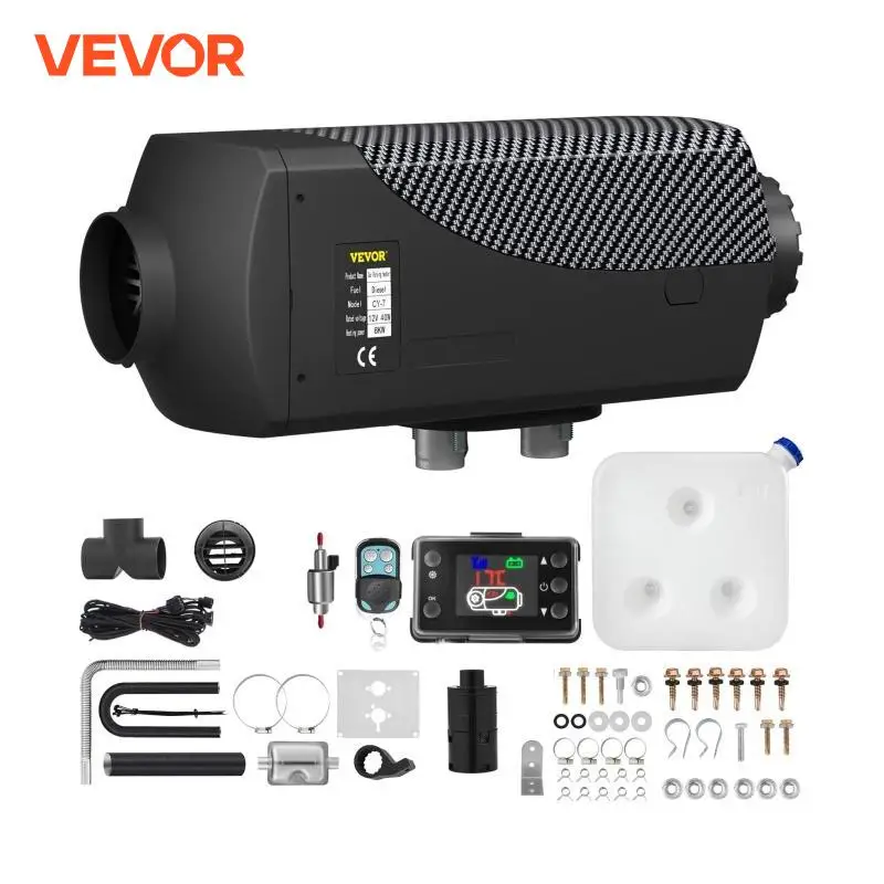 VEVOR 8KW Diesel Air Heater Muffler Diesel Heater 12V Remote Control Diesel Parking Heater with LCD Switch for Car Trucks Boat 