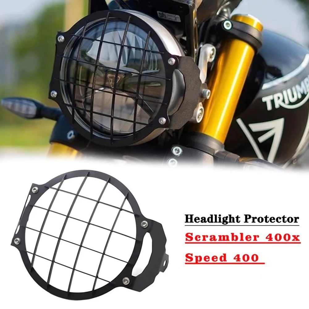 

Headlight Protector For Triumph Speed 400 Scrambler 400X 2024 2025 Motorcycle Front Lamp Head Light Grille Guard Cover