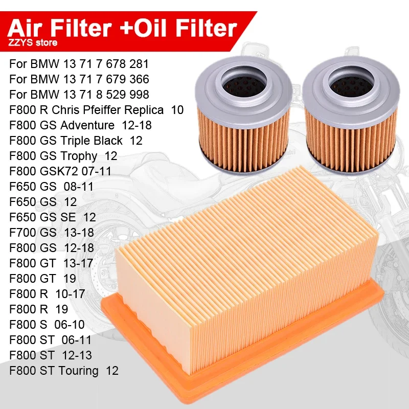 Motorcycle Air Filter Cleaner & Engine Oil Filter For BMW F800GS Adventure 800 F800 F 800 GS Trophy Triple Black 800 2007-2018