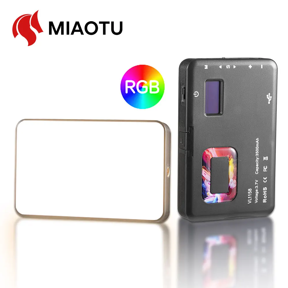 

MIAOTU VL-1158 Mini Fill Light RGB LED Straight Pocket Video Photography Lighting Pocket Live Vlog Clip for Camera