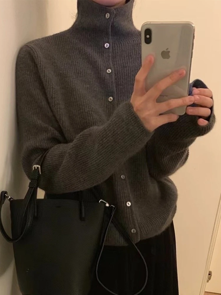 Fashion Cashmere Cardigan Women's Loose Knit Coat