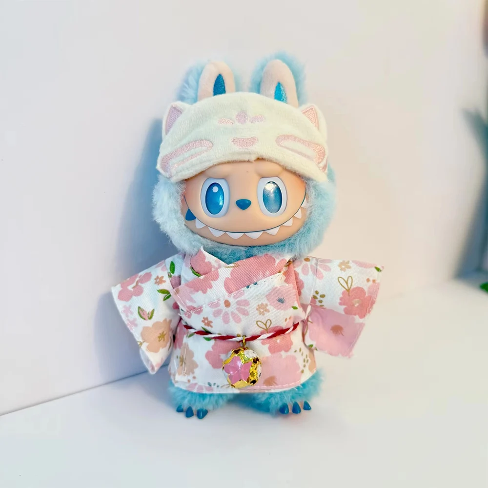 الصيف الطازجة نمط اليابان كيمونو مجموعة ل Labubu دمية صغيرة لطيف ضوء اللون الملابس إكسسوارات دمي