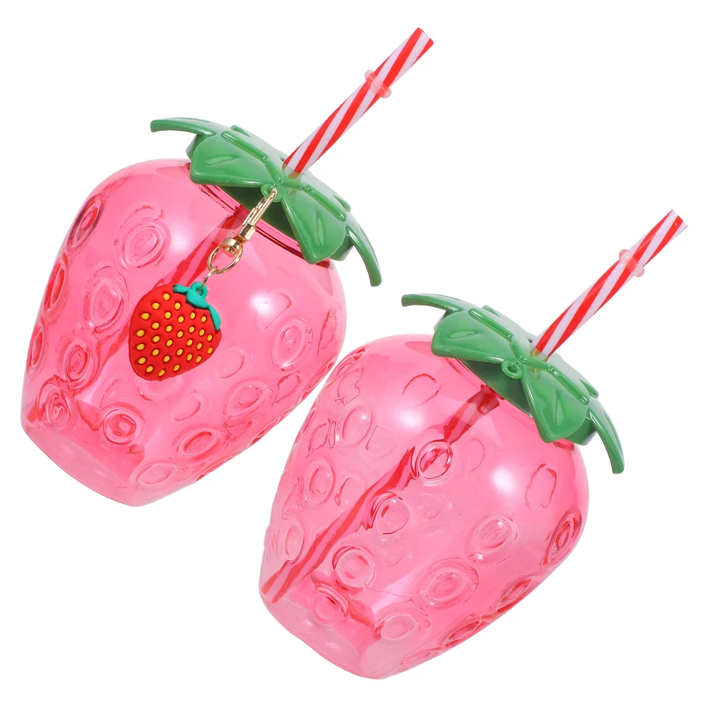 

Plastic Strawberry Shaped Sippy Cup Cute Toddler Cups Milk Tea Juice Water Aesthetic Drinking Bottle Portable Straw Cup