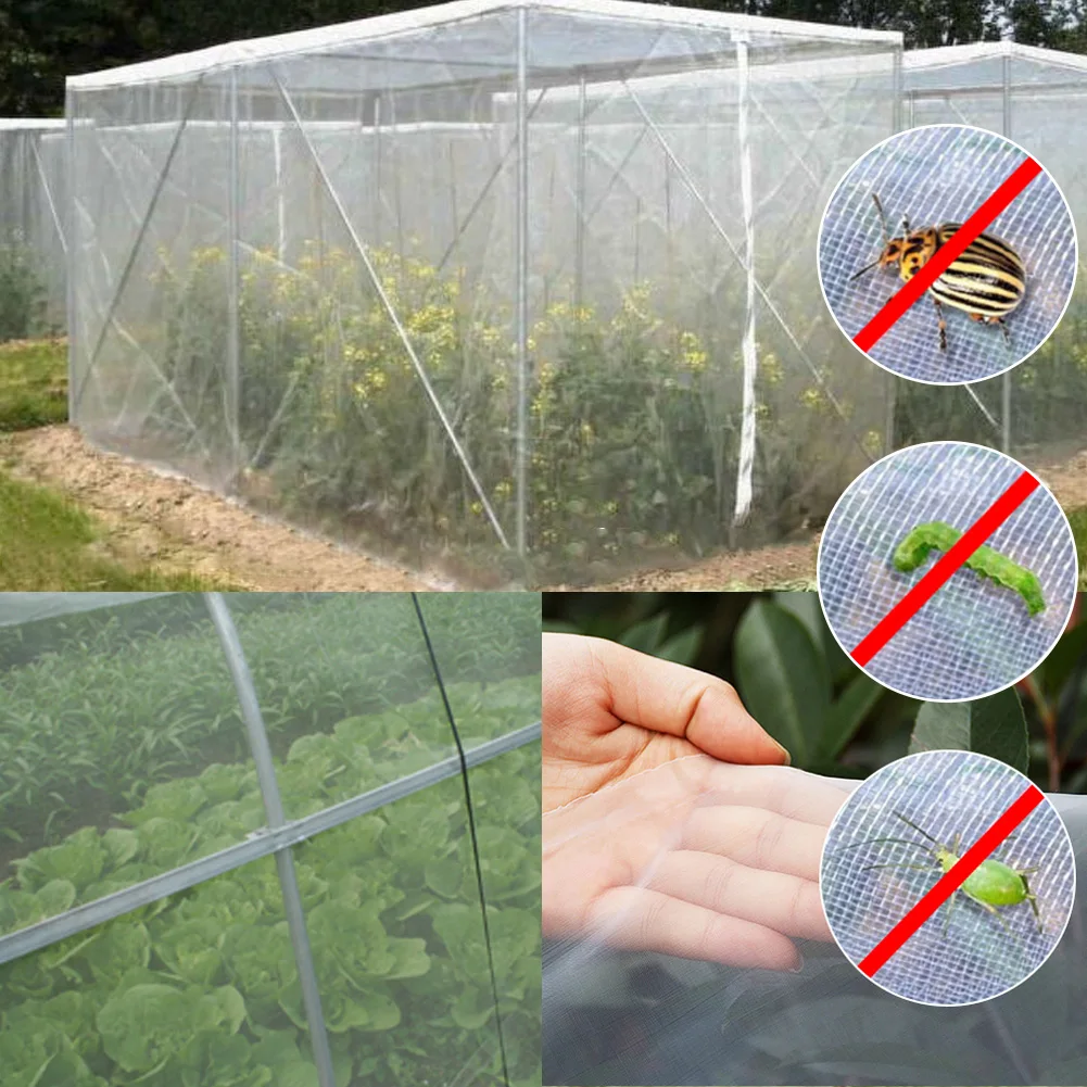 2 Pack 8x32Ft Row Cover Mesh Netting Insect Pest Barrier Bird Netting Protection Net for Protect Your Plant Fruits Flower