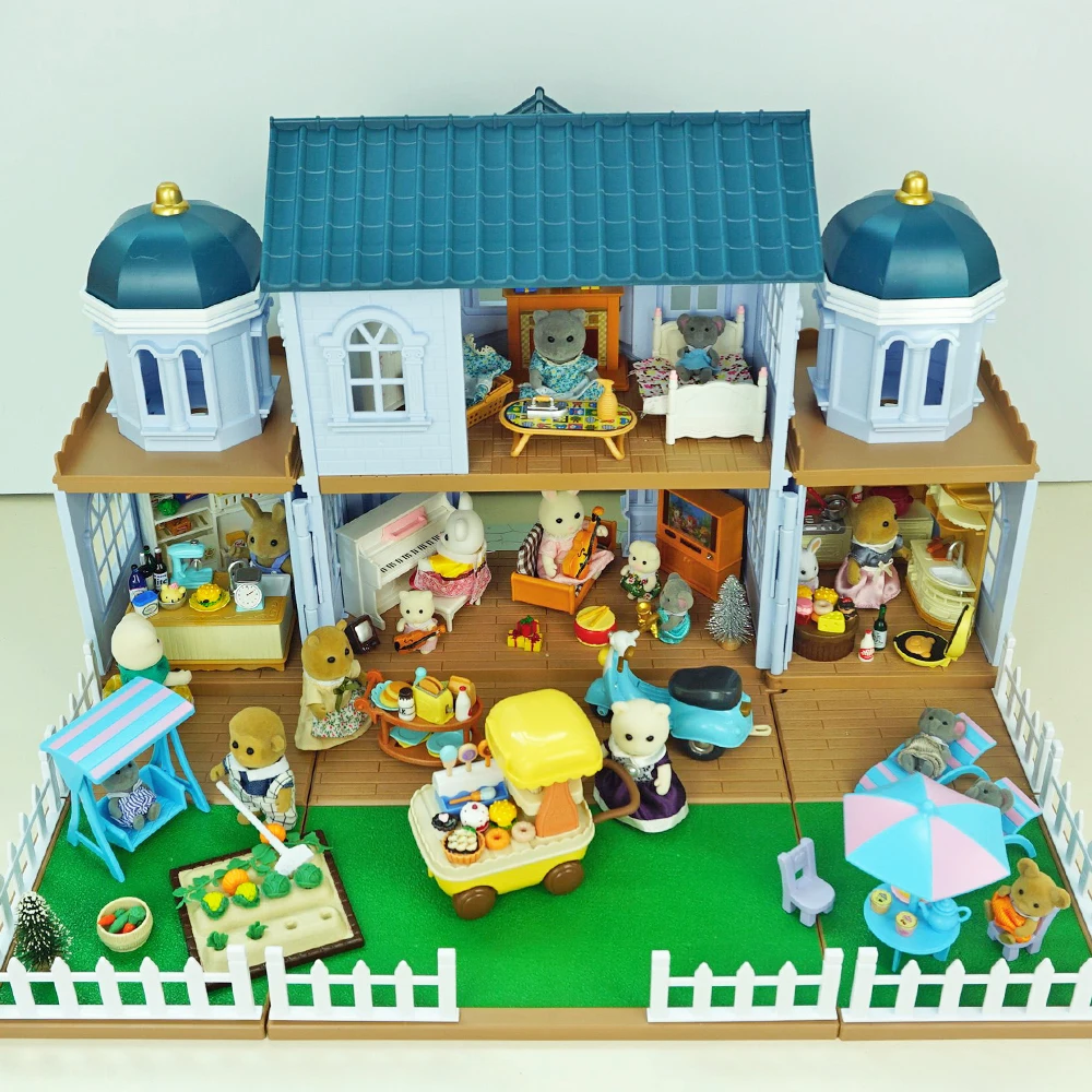 Maison de poupée Micro Villas de luxe 1:12, château, maison dans les arbres, maison de jeu d'auditorium, meubles miniatures, modèle de cuisine, jouet, cadeau pour filles