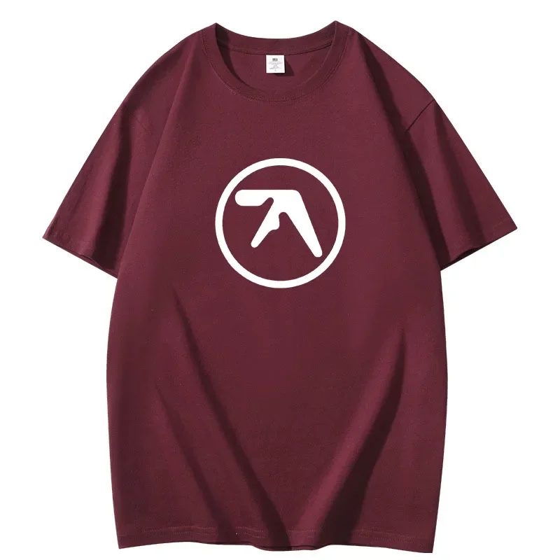 2024 Male Funny Present Fashion Aphex Twin Short Sleeves Men\'s Black T-Shirt Men T Shirt Print Cotton Short Sleeve T-shirt