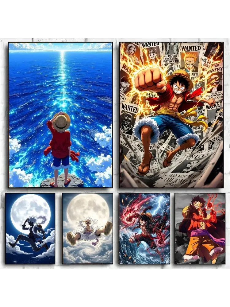Diamantmalerei Japanischer Anime Luffy One Piece Diamantmosaik Kunstwerk Kreatives Handgemachtes Heim- und Bürodekoration Geschenk