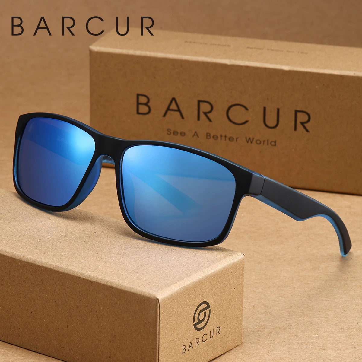 BARCUR Minimalist And Comfortable Sports Style Sunglasses Box Tac Lens Uv Protection Brand Packaging