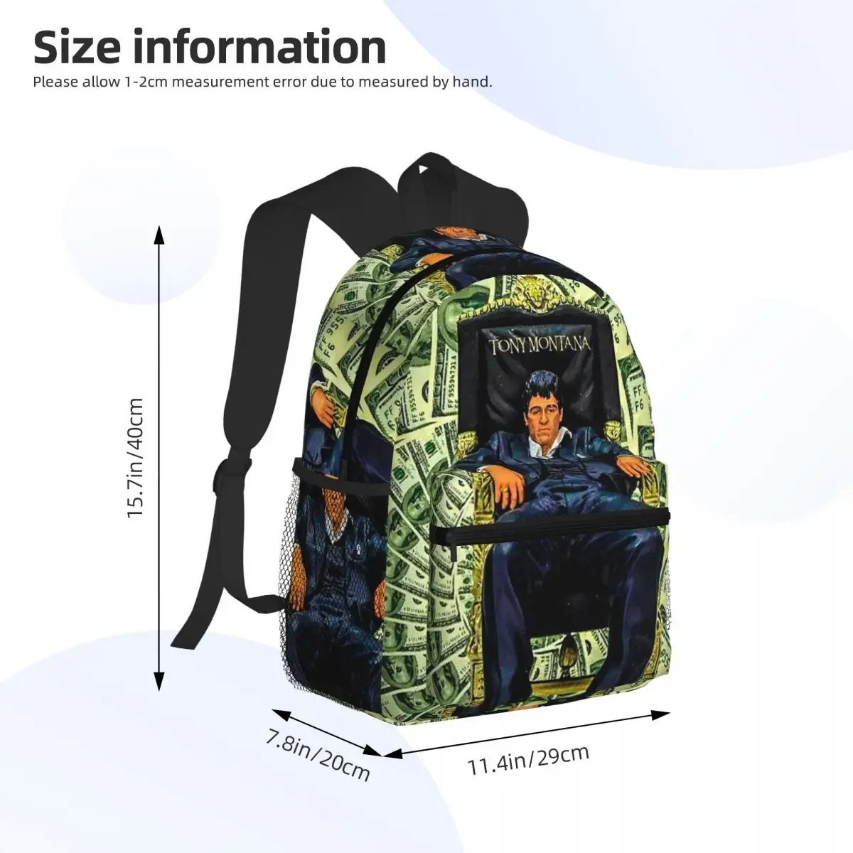 Scarface  Student Backpack School Bag Hiking Travel Daypack for Men Women Fashion Bookbag Shoulder Bags