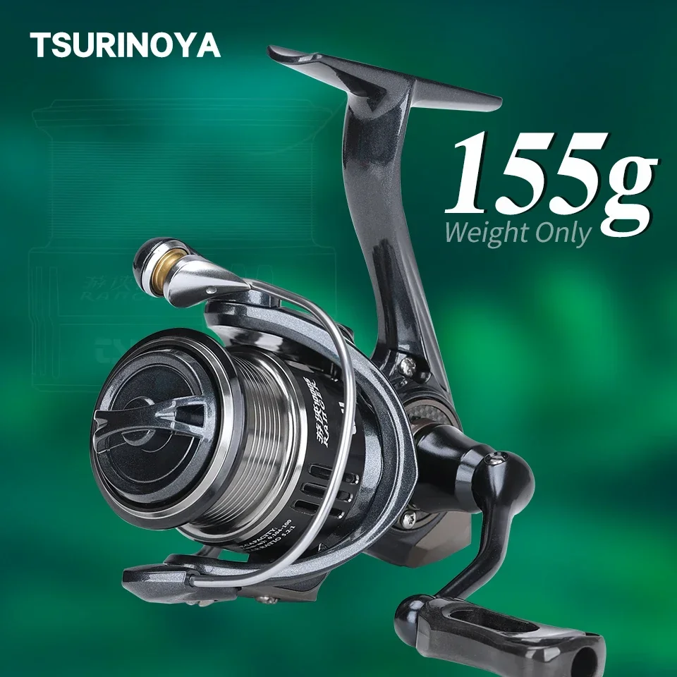 TSURINOYA 155g Bait Finesse Spinning Reel RANGER 800 1000S Carbon Shallow Spool Trout Ajing Fishing Reel Pesca Wheel