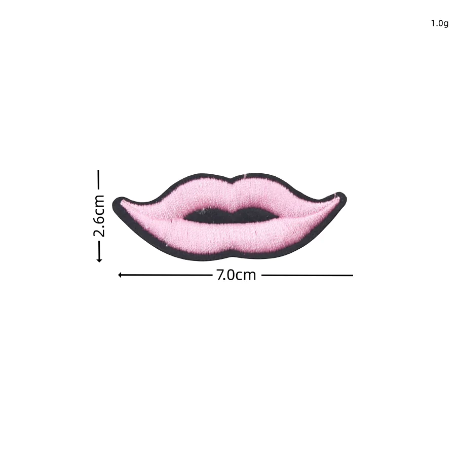 10pcs Cartoon Mouth Patches Iron On Embroidery Lip Stickers DIY Jeans Bags Fabric Appliques Sewing Badge