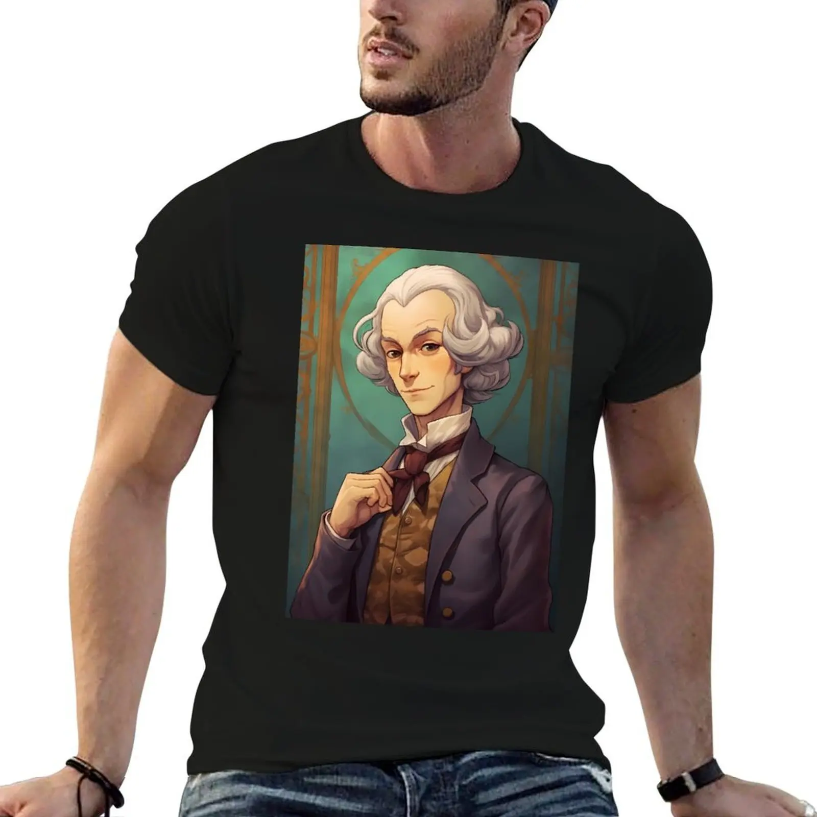 

Immanuel Kant in anime style T-Shirt men t shirt cotton 100% man graphic t shirt t shirts designer T-Shirt