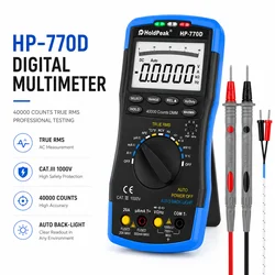 HP-770D True RMS Digital Multimeter 40000 Counts Auto Range NCV Voltage Current Tester with Temperature Test