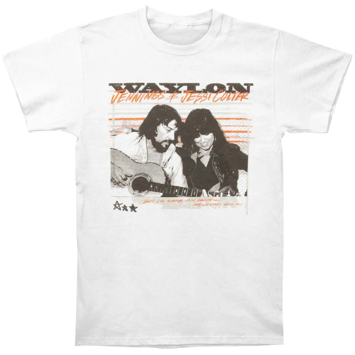 Men's Waylon Jennings and Jesse Dreams T Shirt XXX Large White